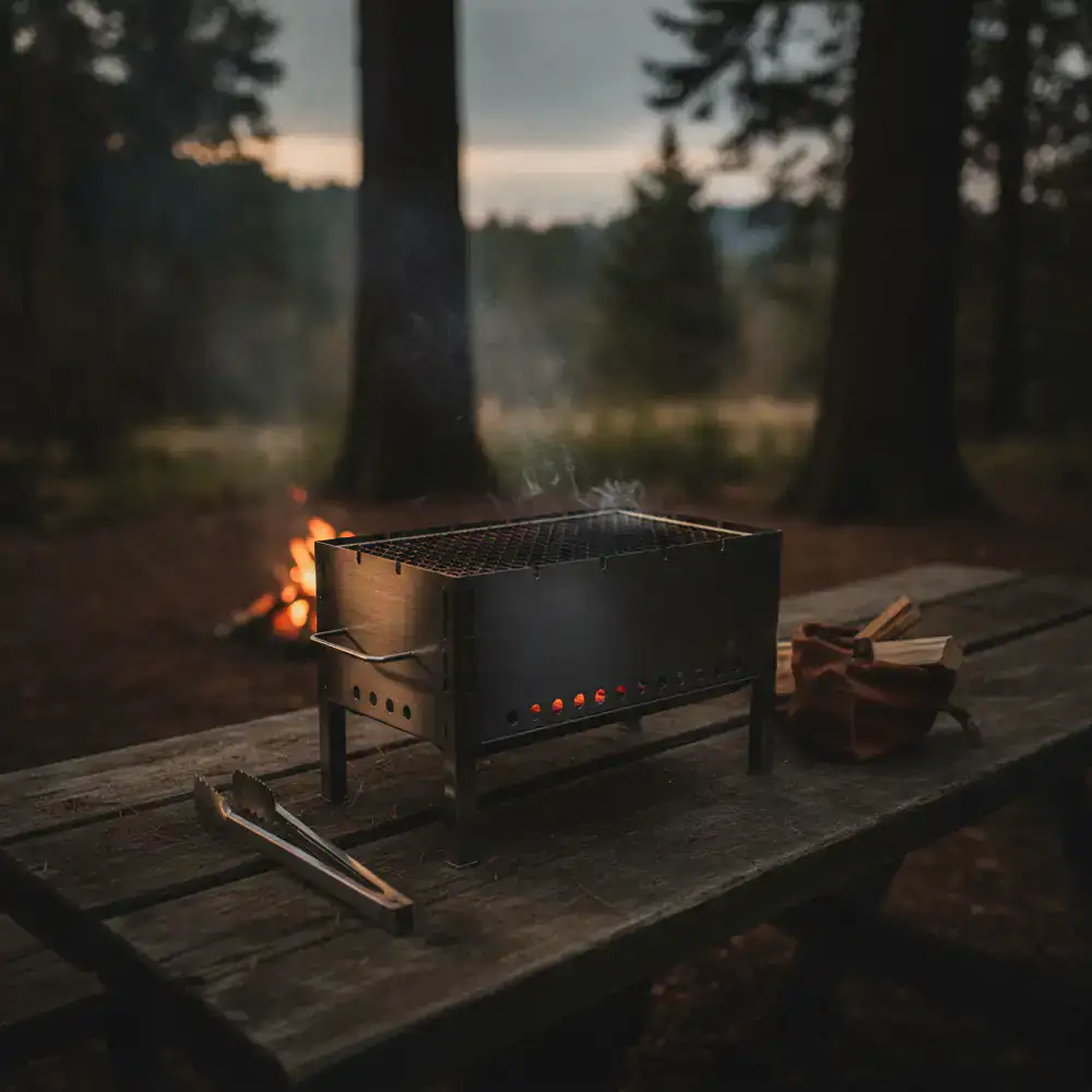 Compact portable grill